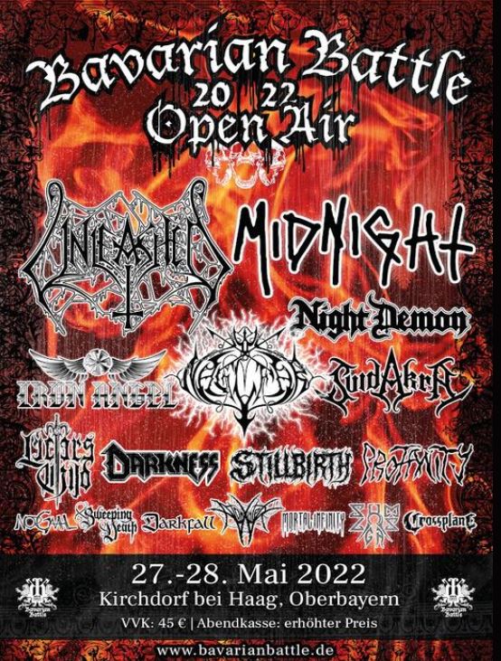 News Bavarian Battle Open Air 2022 neue Bands bestätigt, u.a. Midnight & Unleashed